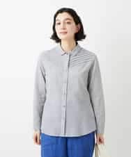 NHBGF89230 GIANNI LO GIUDICE(小さいサイズ)(メゾン ドゥ サンク) ピンタックブラウス ライトグレー