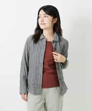 NHBGF90250 GIANNI LO GIUDICE(小さいサイズ)(メゾン ドゥ サンク) コットンシャーリングブラウス ネイビー