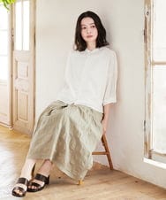 NHBGF91210 GIANNI LO GIUDICE(小さいサイズ)(メゾン ドゥ サンク) エンブロイダリー刺しゅうブラウス ピンク