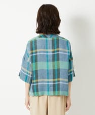 NHBGF92300 GIANNI LO GIUDICE(小さいサイズ)(メゾン ドゥ サンク) [日本製]先染めチェックプルオーバーブラウス レッド