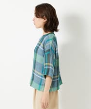 NHBGF92300 GIANNI LO GIUDICE(小さいサイズ)(メゾン ドゥ サンク) [日本製]先染めチェックプルオーバーブラウス レッド