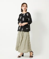 NHBGF93290 GIANNI LO GIUDICE(小さいサイズ)(メゾン ドゥ サンク) 楊柳フラワー刺しゅうブラウス ホワイト