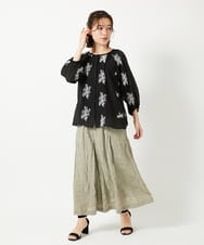 NHBGF93290 GIANNI LO GIUDICE(小さいサイズ)(メゾン ドゥ サンク) 楊柳フラワー刺しゅうブラウス ホワイト
