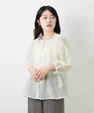 NHBGF93290 GIANNI LO GIUDICE(小さいサイズ)(メゾン ドゥ サンク) 楊柳フラワー刺しゅうブラウス ホワイト