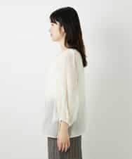 NHBGF93290 GIANNI LO GIUDICE(小さいサイズ)(メゾン ドゥ サンク) 楊柳フラワー刺しゅうブラウス ホワイト