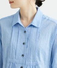 NHBGS02270 GIANNI LO GIUDICE(小さいサイズ)(メゾン ドゥ サンク) [洗える]コットンシャンブレーロングブラウス ライトブルー