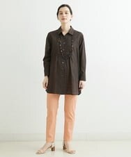 NHBGS02270 GIANNI LO GIUDICE(小さいサイズ)(メゾン ドゥ サンク) [洗える]コットンシャンブレーロングブラウス ライトブルー