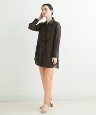NHBGS02270 GIANNI LO GIUDICE(小さいサイズ)(メゾン ドゥ サンク) [洗える]コットンシャンブレーロングブラウス ライトブルー
