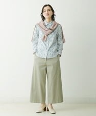NHBGU80230 GIANNI LO GIUDICE(小さいサイズ)(メゾン ドゥ サンク) LIBERTYプリントシャツブラウス（MEGUMI） ライトブルー系