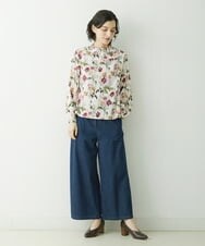 NHBGU81230 GIANNI LO GIUDICE(小さいサイズ)(メゾン ドゥ サンク) LIBERTYプリントギャザーネックブラウス（BARBARA COVINGTON） オフホワイト系
