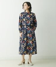 NHBGU81230 GIANNI LO GIUDICE(小さいサイズ)(メゾン ドゥ サンク) LIBERTYプリントギャザーネックブラウス（BARBARA COVINGTON） オフホワイト系