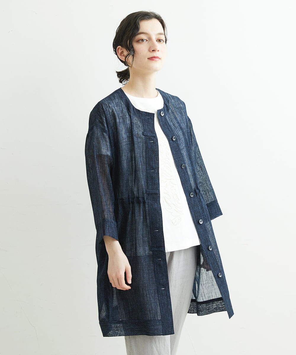 日本製]デニムライクシアーロングブラウス(ブラウス・シャツ) | GIANNI