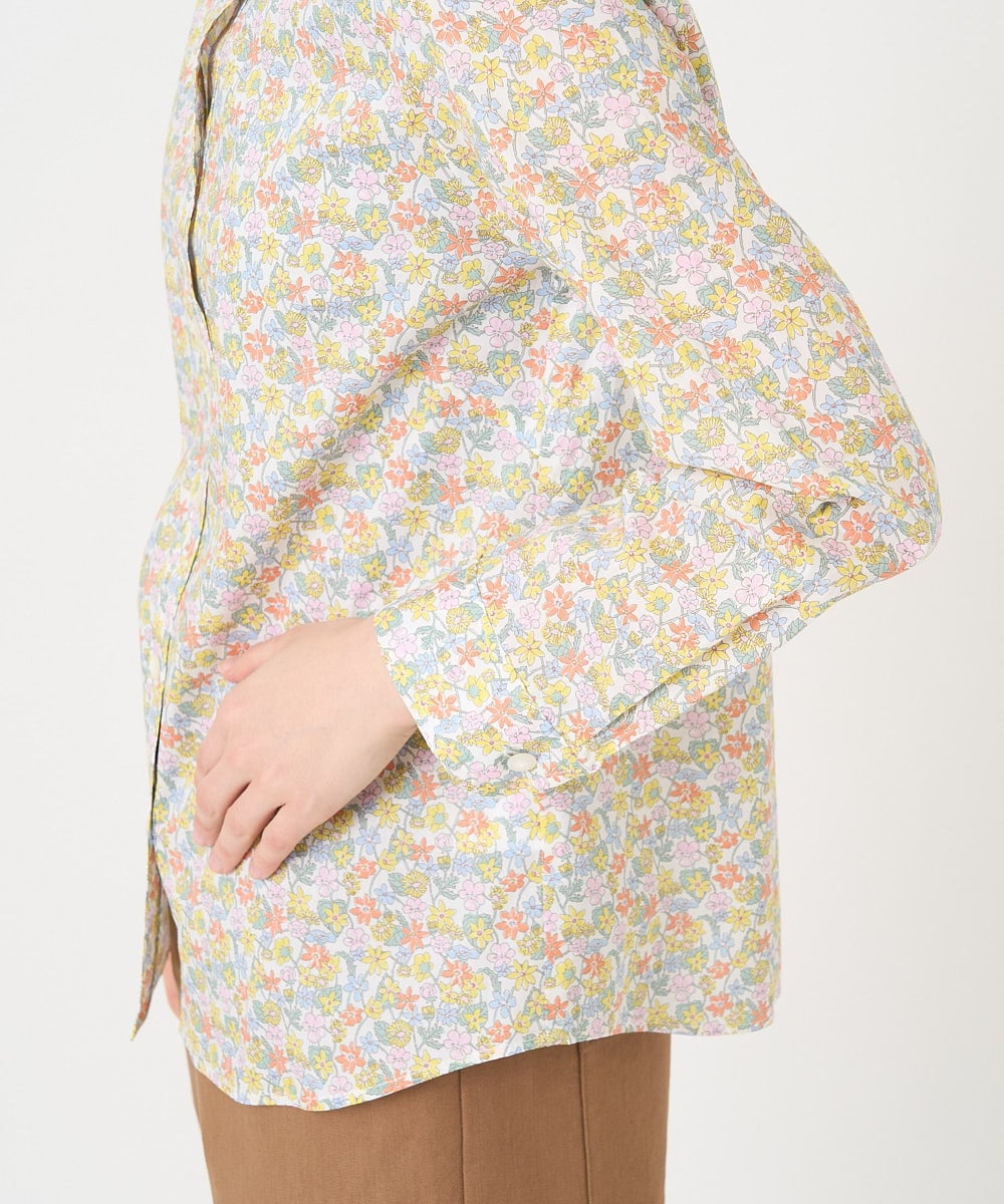 NHBGX81230 GIANNI LO GIUDICE(小さいサイズ)(メゾン ドゥ サンク) LIBERTYプリントシャツブラウス（Carmella Daisy） オレンジ系