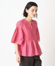 NHBGX85180 GIANNI LO GIUDICE(小さいサイズ)(メゾン ドゥ サンク) コットンボイルショート丈ブラウス ピンク
