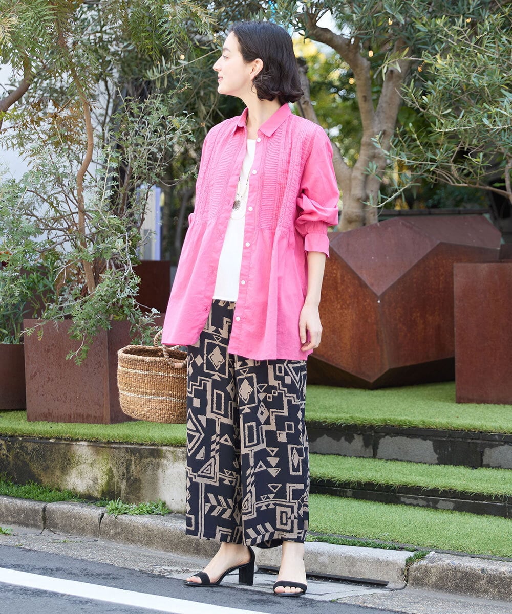 NHBGX86200 GIANNI LO GIUDICE(小さいサイズ)(メゾン ドゥ サンク) コットンボイルシャツブラウス ライトグリーン