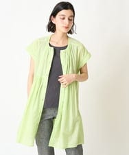 NHBGX87190 GIANNI LO GIUDICE(小さいサイズ)(メゾン ドゥ サンク) コットンボイルチュニックブラウス ライトグリーン