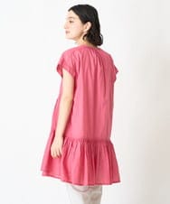 NHBGX87190 GIANNI LO GIUDICE(小さいサイズ)(メゾン ドゥ サンク) コットンボイルチュニックブラウス ライトグリーン