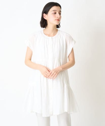 NHBGX87190 GIANNI LO GIUDICE(小さいサイズ) コットンボイルチュニックブラウス
