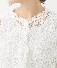NHBGX90230 GIANNI LO GIUDICE(小さいサイズ)(メゾン ドゥ サンク) ケミカルレースボレロブラウス ホワイト