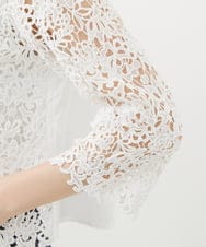 NHBGX90230 GIANNI LO GIUDICE(小さいサイズ)(メゾン ドゥ サンク) ケミカルレースボレロブラウス ホワイト