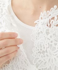 NHBGX90230 GIANNI LO GIUDICE(小さいサイズ)(メゾン ドゥ サンク) ケミカルレースボレロブラウス ホワイト