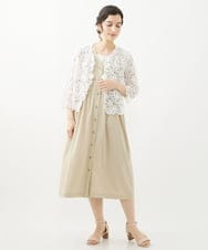 NHBGX90230 GIANNI LO GIUDICE(小さいサイズ)(メゾン ドゥ サンク) ケミカルレースボレロブラウス ホワイト