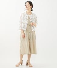 NHBGX90230 GIANNI LO GIUDICE(小さいサイズ)(メゾン ドゥ サンク) ケミカルレースボレロブラウス ホワイト