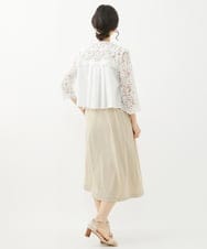 NHBGX90230 GIANNI LO GIUDICE(小さいサイズ)(メゾン ドゥ サンク) ケミカルレースボレロブラウス ホワイト