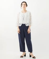 NHBGX90230 GIANNI LO GIUDICE(小さいサイズ)(メゾン ドゥ サンク) ケミカルレースボレロブラウス ホワイト
