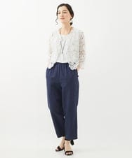 NHBGX90230 GIANNI LO GIUDICE(小さいサイズ)(メゾン ドゥ サンク) ケミカルレースボレロブラウス ホワイト