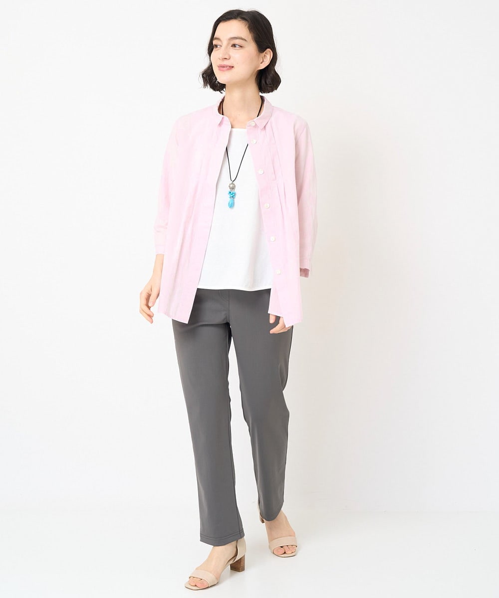 NHBGX93180 GIANNI LO GIUDICE(小さいサイズ)(メゾン ドゥ サンク) オーガニックコットンシャツブラウス ライトピンク