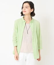 NHBGX93180 GIANNI LO GIUDICE(小さいサイズ)(メゾン ドゥ サンク) オーガニックコットンシャツブラウス ライトグリーン