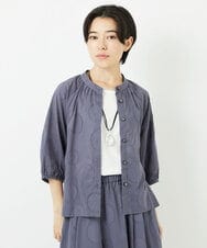 NHBHA10290 GIANNI LO GIUDICE(小さいサイズ)(メゾン ドゥ サンク) ドットジャガードシャツブラウス パープルグレー