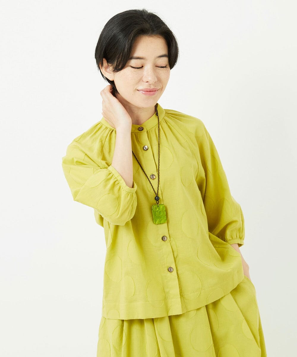 NHBHA10290 GIANNI LO GIUDICE(小さいサイズ)(メゾン ドゥ サンク) ドットジャガードシャツブラウス パープルグレー