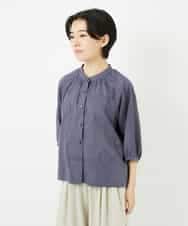 NHBHA10290 GIANNI LO GIUDICE(小さいサイズ)(メゾン ドゥ サンク) ドットジャガードシャツブラウス ブルーグレー
