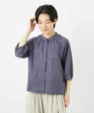 NHBHA10290 GIANNI LO GIUDICE(小さいサイズ)(メゾン ドゥ サンク) ドットジャガードシャツブラウス ブルーグレー