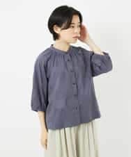 NHBHA10290 GIANNI LO GIUDICE(小さいサイズ)(メゾン ドゥ サンク) ドットジャガードシャツブラウス ブルーグレー