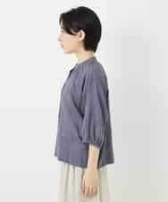 NHBHA10290 GIANNI LO GIUDICE(小さいサイズ)(メゾン ドゥ サンク) ドットジャガードシャツブラウス ブルーグレー
