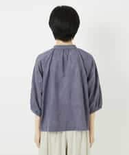 NHBHA10290 GIANNI LO GIUDICE(小さいサイズ)(メゾン ドゥ サンク) ドットジャガードシャツブラウス ブルーグレー