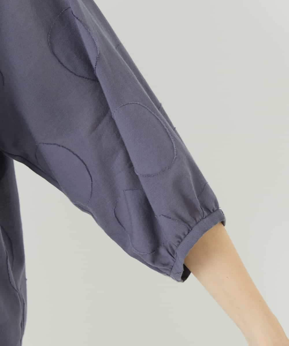 NHBHA10290 GIANNI LO GIUDICE(小さいサイズ)(メゾン ドゥ サンク) ドットジャガードシャツブラウス ブルーグレー