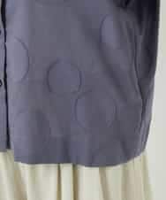 NHBHA10290 GIANNI LO GIUDICE(小さいサイズ)(メゾン ドゥ サンク) ドットジャガードシャツブラウス ブルーグレー