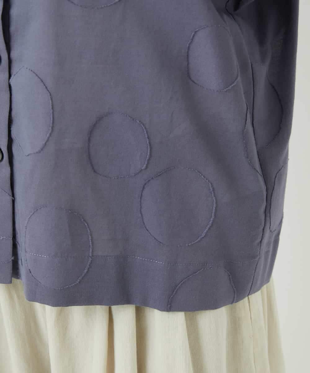 NHBHA10290 GIANNI LO GIUDICE(小さいサイズ)(メゾン ドゥ サンク) ドットジャガードシャツブラウス ブルーグレー