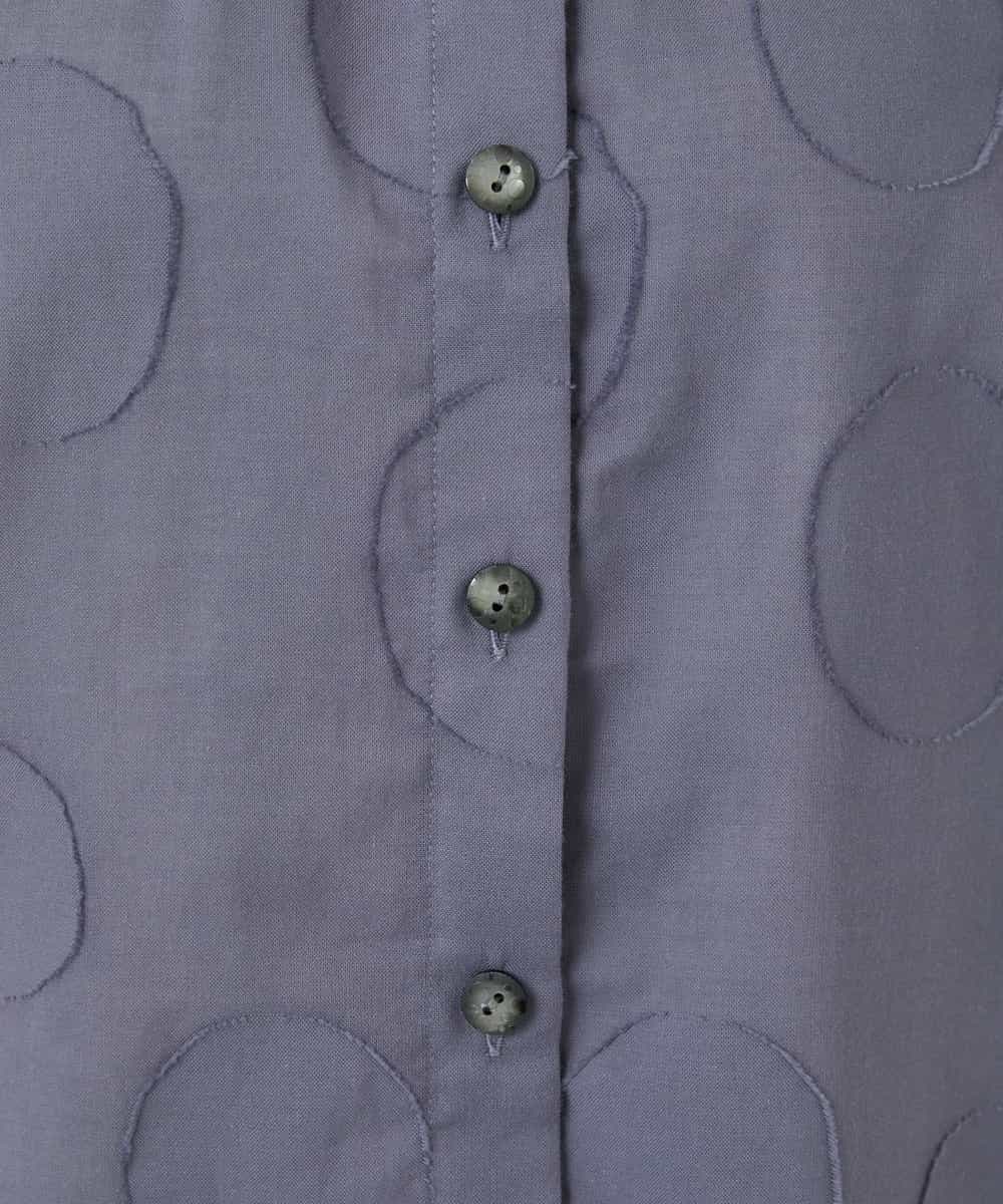 NHBHA10290 GIANNI LO GIUDICE(小さいサイズ)(メゾン ドゥ サンク) ドットジャガードシャツブラウス ブルーグレー