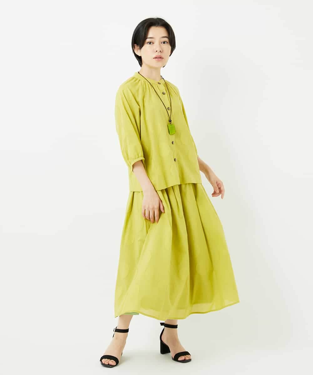 NHBHA10290 GIANNI LO GIUDICE(小さいサイズ)(メゾン ドゥ サンク) ドットジャガードシャツブラウス ブルーグレー