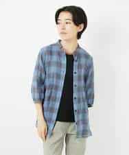 NHBHA12250 GIANNI LO GIUDICE(小さいサイズ)(メゾン ドゥ サンク) シャーリングチェックシャツブラウス イエロー×グリーン