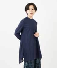 NHBHC88170 GIANNI LO GIUDICE(小さいサイズ)(メゾン ドゥ サンク) イレギュラーヘムチュニックブラウス ネイビー