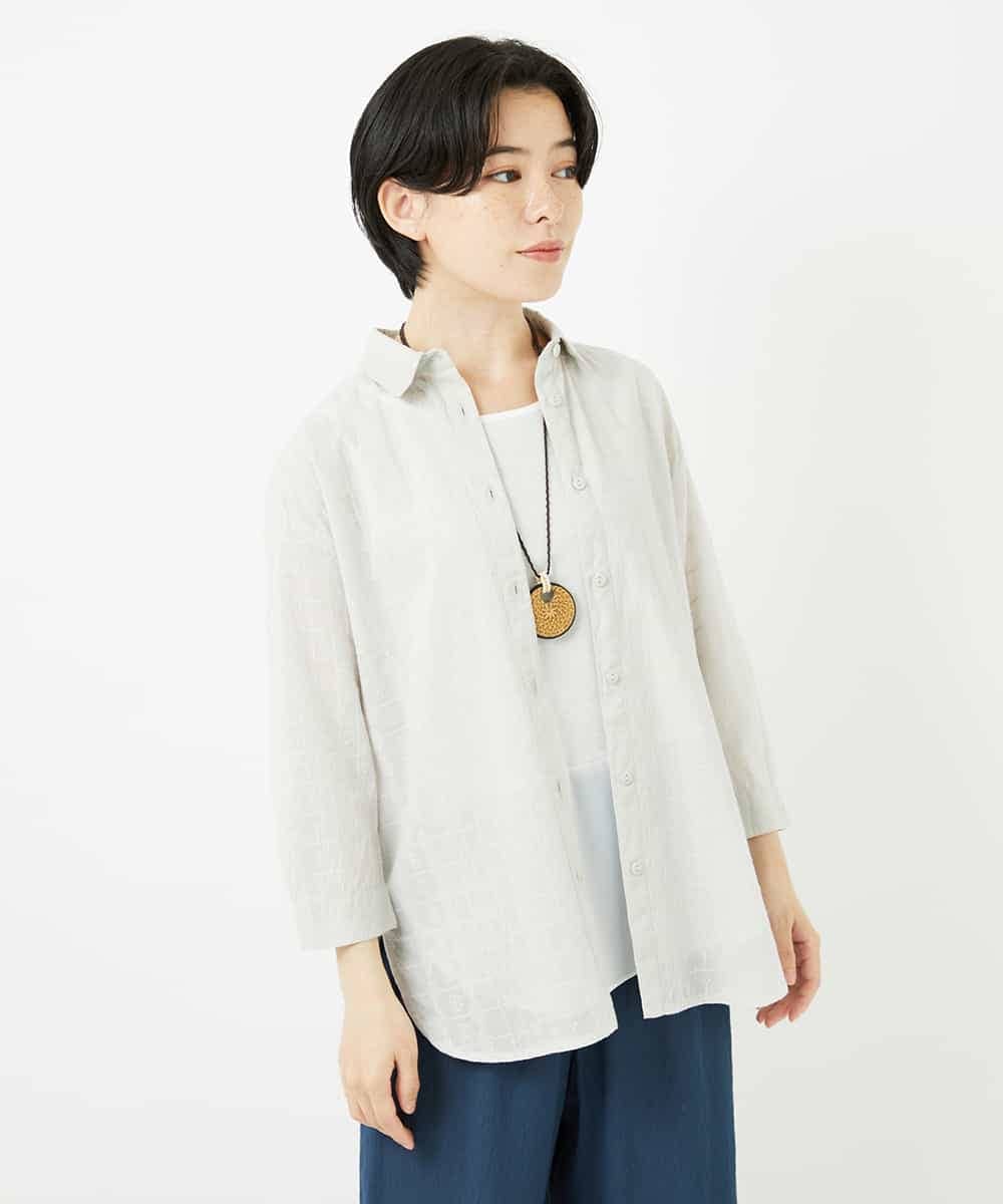 NHBHC91180 GIANNI LO GIUDICE(小さいサイズ)(メゾン ドゥ サンク) インドエンブロイダリー刺繍ブラウス ライトグリーン