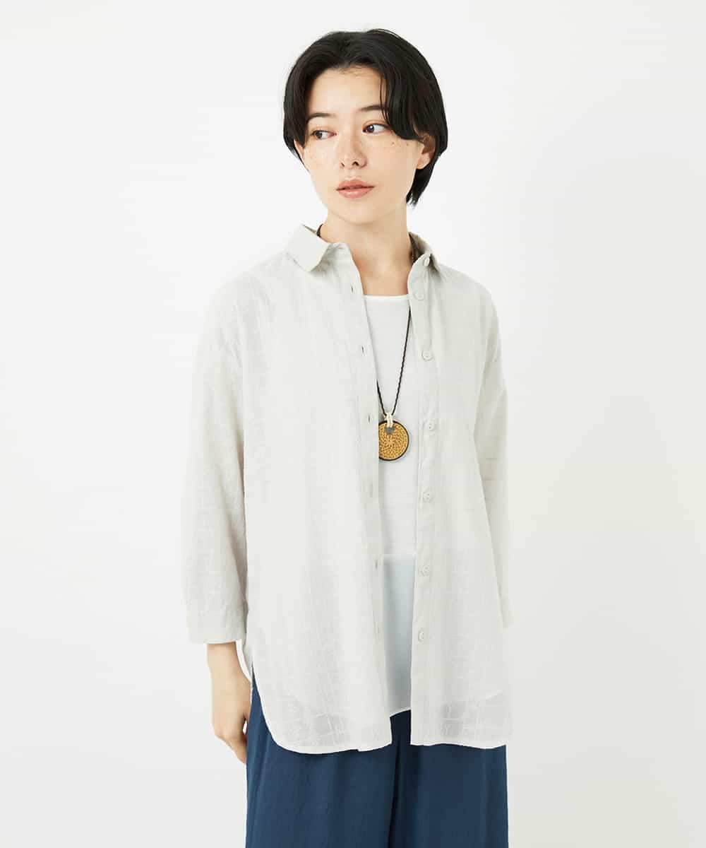 NHBHC91180 GIANNI LO GIUDICE(小さいサイズ)(メゾン ドゥ サンク) インドエンブロイダリー刺繍ブラウス ライトグリーン