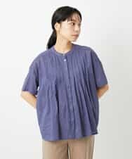 NHBHD01170 GIANNI LO GIUDICE(小さいサイズ)(メゾン ドゥ サンク) コットンボイルピンタックブラウス カーキ