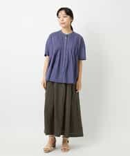 NHBHD01170 GIANNI LO GIUDICE(小さいサイズ)(メゾン ドゥ サンク) コットンボイルピンタックブラウス カーキ